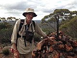 Greg arrives at the top of Bungalbin Hill, the end of his destination, 15 July 2014. - Events held at the Range since 2012