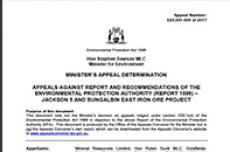 Minister for Environment, Stephen Dawson dismisses all nine appeals
